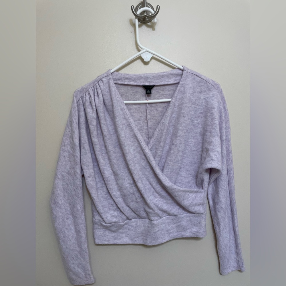 Ann Taylor Cropped Wrap Style Top